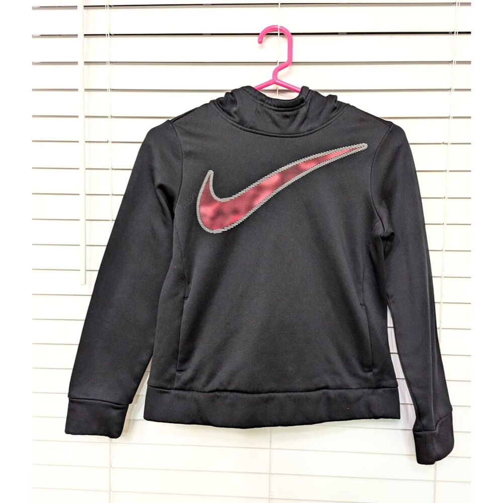 Girls Nike Dry Fit Hoodie Black and Pink, Size M